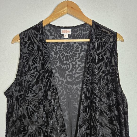 NEW Lularoe Joy Velvet Burnout Cardigan Duster Sz M Black Witchy Whimsigoth - Picture 2 of 11